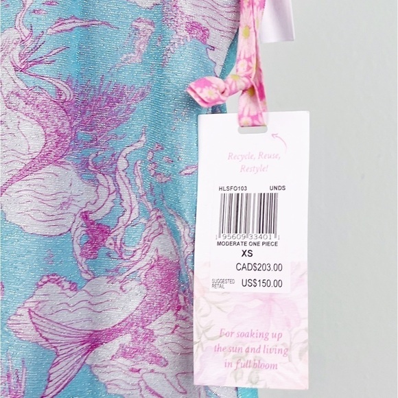 NWT LoveShackFancy x Hurley Under The Sea Moderate Keyhole One Piece Swimsuit - Picture 6 of 10